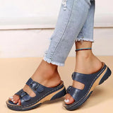 Style Buckle Wedges Slippers for Women Summer 2023 Open Toe Platform Sandals Woman Beach Non Slip Female Flip Flops