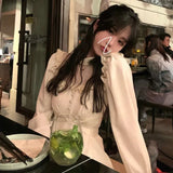Black Y2k Dress Women 2023 Autumn Casual Lace Long Sleeve One Piece Dress Korean Evening Party Elegant Midi Dress