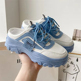 / Summer 2023 New Loose Cake Platform Soft Bottom Color Lace Women's Shoes Casual Sports Baotou Half Slipper