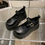Breakj The Spring Of 2025, The New Thick-Soled Pine-Shoe Women's College Style Black Round Head With Mary Jane Shoes Lefu