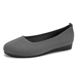 Breakj Korean Version Of Large-Size Round Head Flat Bottom Lazi Single Shoes Women Flying Air Permeable Flat And Shallow Work Shoes