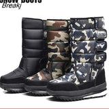 Men Platform Boots Waterproof Winter Snow Boots Men Shoes Plush Waterproof Slip-resistant Military Winter Camouflage