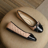 Big Size Bowtie flat shoes woman round toe crystal glitter slip on loafers soft bottom bow ballet flats ladies OL