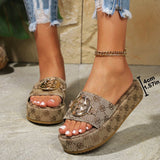 Breakj Slippers Women Wear Round Head Metal Decoration Light Flip-Flop Women's Slippers Women's