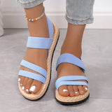 Breakj Women Wear The New Summer Flat Students Roman Sandals Women Round Head Breathable Soft Bottom Beach Sandals
