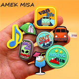 1pcs Van Life Out Sider PVC Shoe Charms Accessories Decorations Out of This World Designer Croc Jibz Buckle Kids