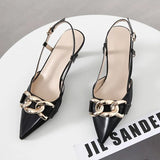 Women Pumps Fashion Metal Ladies Shoes Thin Heels Woman Party Pointed Toe Summer Sandals Lady High Heels for Female
