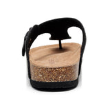 New Summer Women Beach Shoe Casual Cork PU Leather Slippers Men Outdoor Fashion Flip Flops