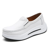 Breakj And Autumn 2024 Spring And Autumn Texture Comfortable And Lightweight Women's Leisure Thick-Soled Round Head Tie With Raised Women's Shoes Big Head Shoes Mom