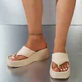 Breakj Slope With Font Slippers Female Women Slippers New Korean Version Of Thick Bottom Clip Toe Slippers