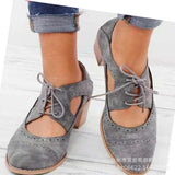 Breakj Spring And Summer New Thick Heel High Fashion Single Shoes 42 Large Size Lace Hollow Carved Women's