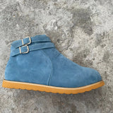 Breakj And Winter New Large-Size Women's Thick-Bottomed Boots Fashion Belt Buckle Decoration Round Head EVA