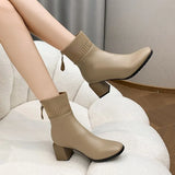 Breakj And Short Boots Women 2025 Autumn And Winter Korean Version Of The New Knitted Wool Head High Fashion