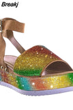Fashion Rhinestone Wedge Sandals Ladies Summer 2023 High Heels Platform Shoes Women's Platform Sandals Zapatos Mujer
