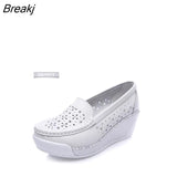 Quality Flats Casual Slip On Loafers Women Shoes Leather Comfortable Soft Bottom Flat Shoes Vintage Style Women