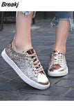Women Sneakers Winter Fashion Sequins Solid Color Sneakers Nightclub Trend Wild Comrfortable Sport Casual Shoes