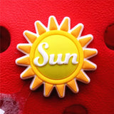 PVC Croc Shoe Charms NEW Sunglasses Sunrise Sun Lightning Shoes Decorations Accessories for Jibz Kids Party Gifts