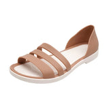 Women Summer Flat Sandals 2022 Open-Toed Slides Slippers Candy Color Casual Beach Outdoot Female Ladies Jelly