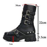 Style Brand New Dropship Vampire Cosplay Platform Women Mid-calf Boots 2023 Autumn Winter Street Shoes Motorcycle