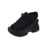 Breakj Spring And Summer New Slope Hedley Women's Thick-Soled Flying Weaving With Fish Mouth Sports Sandals Fashion Casual Roman