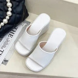 Breakj Mouth High Heel Cool Slippers Women Summer New Outdoor Thick-Soled Sandals Fitting Room Women's Shoes