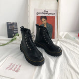 Breakj Boots Female College British Wind Fashion New New New Retro Style Thick Sole Increased Locomotive Ankle Boot