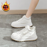 Breakj Plus Velvet High Top Small White Shoes Women 2024 Winter Korean Version Joker Board Shoes Warm Casual Shoes Women