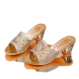 Breakj Slippers Women's 2025 Summer New Wear Hollow Fashion Casual Shoes And Diamonds Fashion Cold