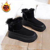 Breakj Women's Shoes 2024 New Winter High Top And Velvet Warm Dad Shoes Versatile Increased Casual Snow Boots