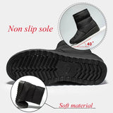 Snow Boots for Women 2024 Winter Warm Plush Ankle Booties Front Zipper Non Slip Cotton Padded Shoes Woman Size