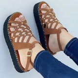 Sandals 2022 New Shoes Pointed Toe Buckle Strap Women's Sandals Thick Bottom Hollow Out Sexy Shoes For Women