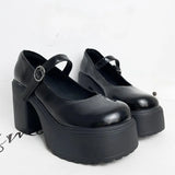 Fashion White Platform Pumps for Women Super High Heels Buckle Strap Shoes Woman Goth Thick Heeled Party Shoes