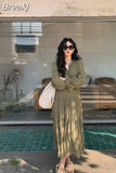 Spring Pure Color Fairy Midi Dress Woman French Elegant Evening Party Dress Casual One Piece Dress Korean Fashion