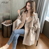 Women Windbreaker Spring Autumn Classic Trench Coat Casual Thin Female Overcoat Long Coat Female Slim Outwear