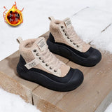 Breakj Boots Women 2024 New Winter Versatile Add Velvet Thick Warm Martin Boots Short Leg Casual Cotton Shoes XFL