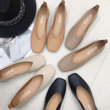 Flat Anti-skid Shoes Women Summer spring Skid-proof Square Toe Flat Korea Style Sandals Shoes Shallow Simple Shoe