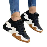 Platform Casual Sport Shoes Women's Plus Size 43 Lace Up Chunky Sneakers Wedge Non Slip Woman Vulcanize Shoes Zapatos