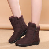 And Winter Middle Boots And Velvet Warm Waterproof Snow Boots Female Students Short Boots Mother Cotton