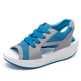 Women Sandals Platform Mesh Sandals Comfortable Sandals for Women Open Toe Casual Lace-up Sneakers Summer Female Sports