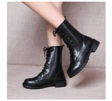 2022 Fashion New Arrival Combat Military Boots Women's Motorcycle Gothic Punk Combat Boots Lace-up Female Shoes Size