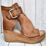 Wedges Sandals Female Buckle Strap Solid Thick Bottom Shoes Platform Hollow Out Casual Fashion Ladies Shoe 2021 Plus