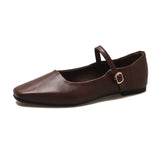 Breakj Spring New Single-Shoe Women's Fashion Side Shallow Mouth Button Mary Treasure Shoes Fashion Small Leather