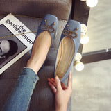 Women Soft Leather Ballerina Flats Comfortable Green Pink Beige Ballet Flats Square Toe korean Boat Shoes Plus Size