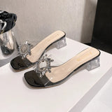 Breakj And Cool Drag 2025 Summer New Large-Size Cool Slippers Women's Water Drill Transparent Korean Version Of Fashion Slope And Cold