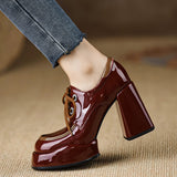 Breakj Heel High-Heeled Women 2025 Spring New Waterproof Table Lace Women's Shoes Temperament Coarse Commuting Deep Mouth Single