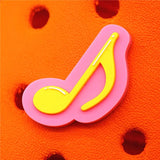 Music Flowers PVC Shoe Buckle Decorations Cute Heart Band-Aid Sandal Charms Accessories for Croc Jibz Kids Party