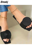 Summer Ladies Shoes Flat Fashion Casual Sandals for Female slippers Flats Solid Color Fashion Outside Beach Ladies