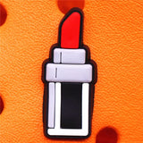 Sale 1pcs Cosmetic Style Shoe Charms Accessories Perfume Nail Polish Rouge PVC Croc jibz Buckle for Kids Party Xmas
