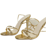 Breakj Large-Size Sandals Women's Tangled Tying Women's Shoes Fine Heel High-Heeled Summer Women's