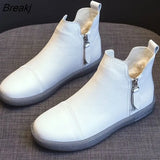 Genuine Leather Cow Women Ankle Boots Warm Fur Waterproof Slip on Super Comfortable Booties Autumn Winter Shoes Non